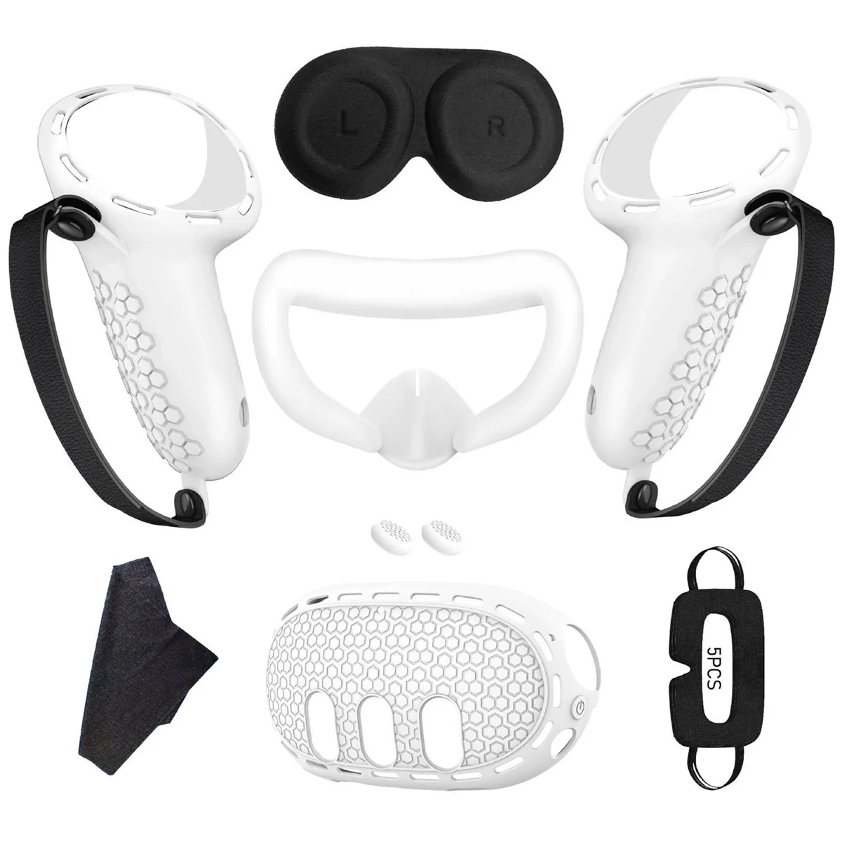 AT-For Meta Quest 3 Silicone Case+Handle Case+Face Cover+Blackout Mask Full Kit Anti-Leakage Nose Pad VR Silicone Case 
AT-For Meta Quest 3 Silicone Case+Handle Case+Face Cover+Blackout Mask Full Kit Anti-Leakage Nose Pad VR Silicone Case
