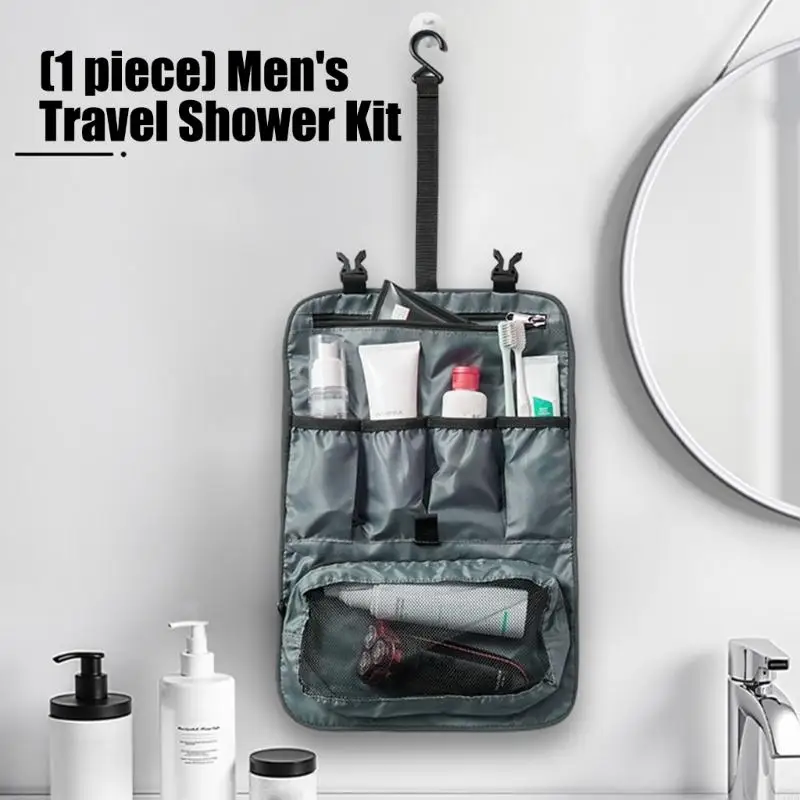 Pocketed Hanging Toiletry Bag for Men, Travel Wash Bag with Hook for Gym Shower Use, Bathroom Packing, and Camping 87HA
Pocketed Hanging Toiletry Bag for Men, Travel Wash Bag with Hook for Gym Shower Use, Bathroom Packing, and Camping 87HA