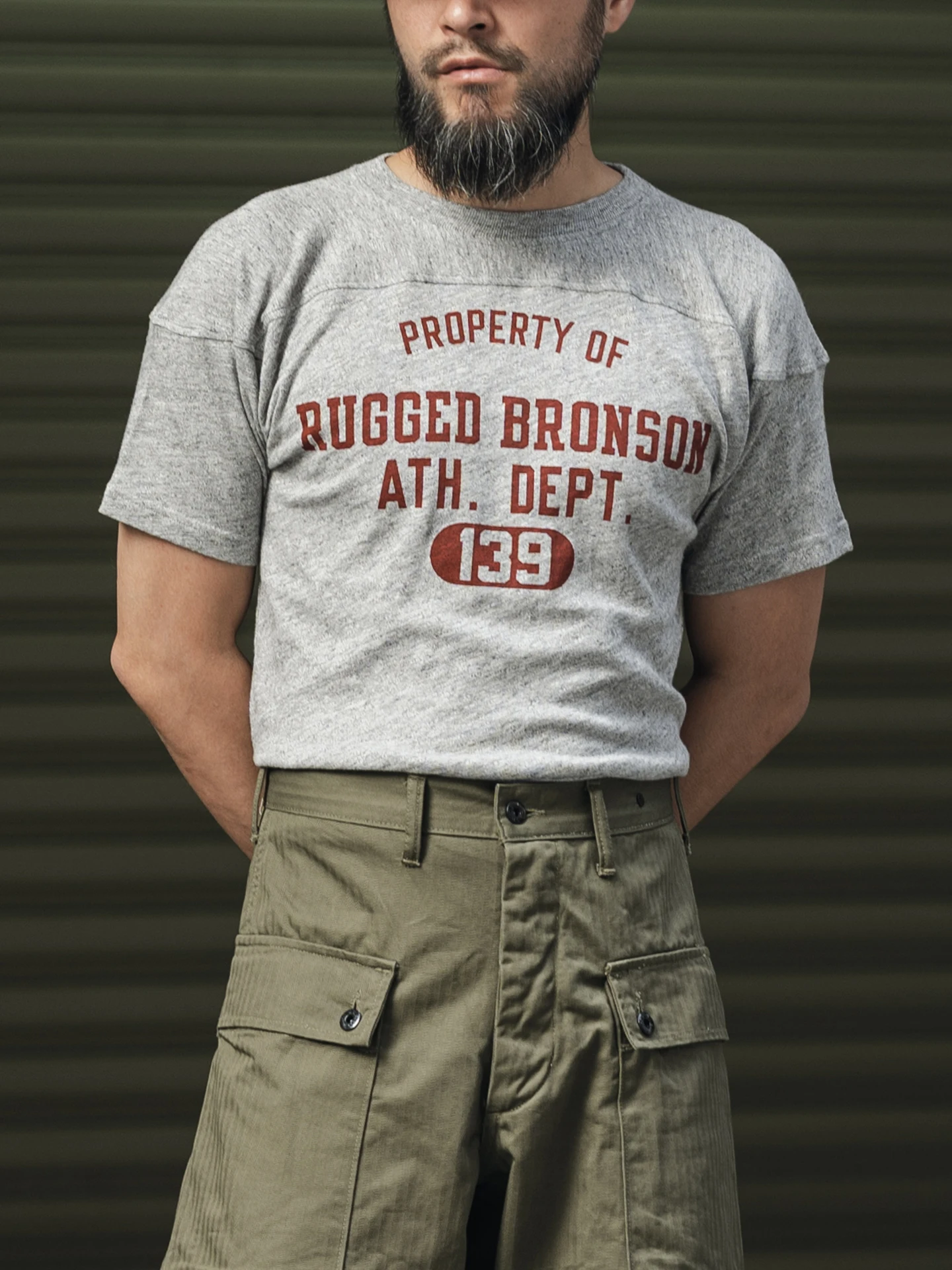 Rugged Bronson Vintage 40s American Football Rugby Short Sleeve T-Shirt Bamboo Cotton Sweat Wicking Standard Fit Casual Style
Rugged Bronson Vintage 40s American Football Rugby Short Sleeve T-Shirt Bamboo Cotton Sweat Wicking Standard Fit Casual Style