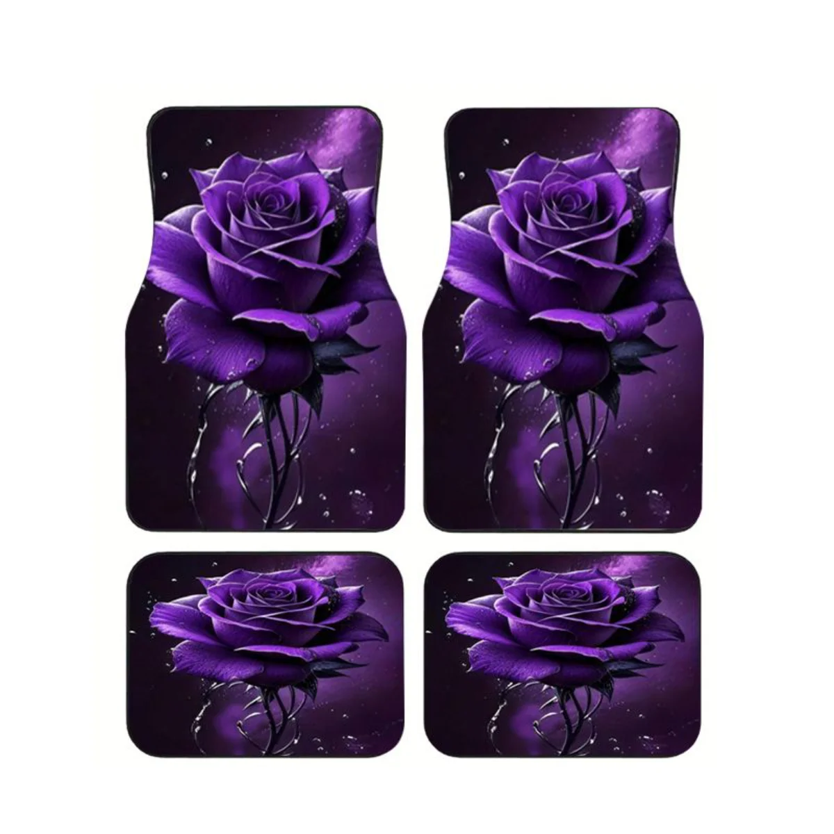 Universal 4Pcs Car Floor Mats Rose Flower Water Drop Print Waterproof Anti-slip Auto Foot Pads Elegant Interior Decor For SUV
Universal 4Pcs Car Floor Mats Rose Flower Water Drop Print Waterproof Anti-slip Auto Foot Pads Elegant Interior Decor For SUV