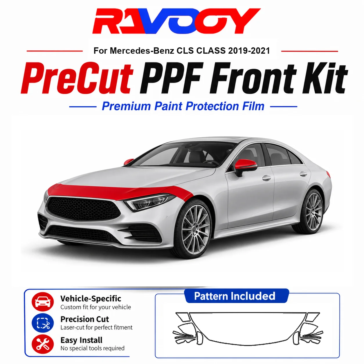 8.5mil TPU Precut PPF Kit For Mercedes-Benz CLS CLASS 2019-2021 - Hood, Fenders & Mirror Set - Self-Healing Clear Bra Film
8.5mil TPU Precut PPF Kit For Mercedes-Benz CLS CLASS 2019-2021 - Hood, Fenders & Mirror Set - Self-Healing Clear Bra Film