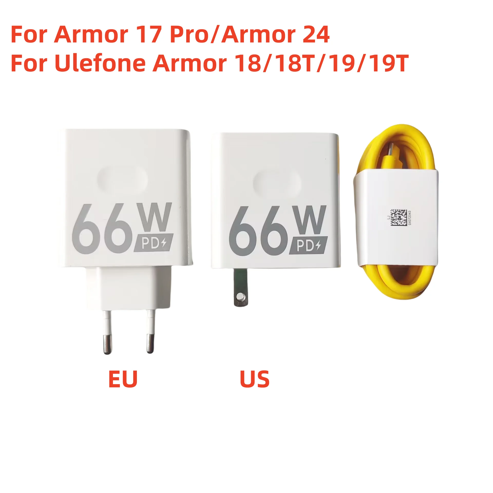 Pop New For Ulefone Armor 18 18T 19T 24 17 PRO Phone 66W PD US EU Plug Charger Power Adapter+11V 6A Dual Type C Cable Data Line
Pop New For Ulefone Armor 18 18T 19T 24 17 PRO Phone 66W PD US EU Plug Charger Power Adapter+11V 6A Dual Type C Cable Data Line