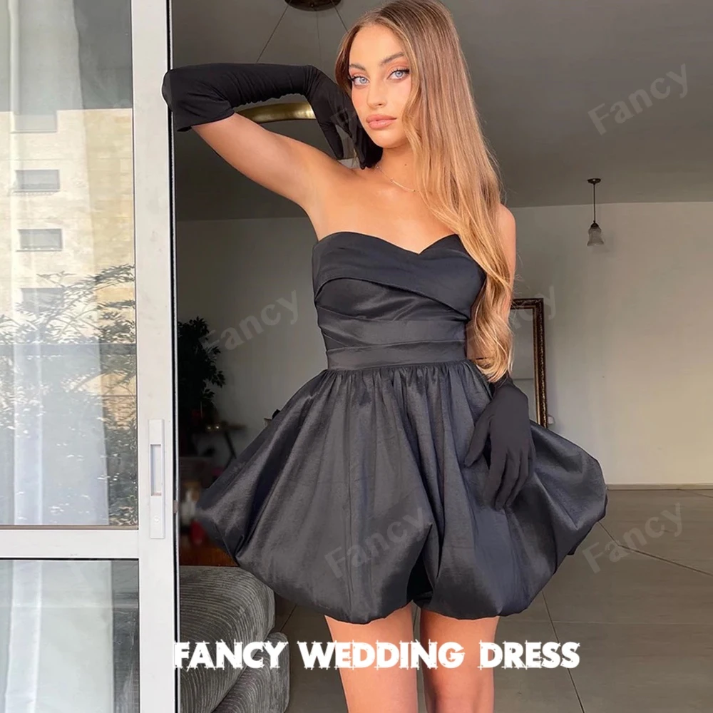 Fancy A-line Short Black Homecoming Dress Sweetheart Pleat Satin Prom Gown Formal Occasion Evening Party Dress Vestidos De Festa
Fancy A-line Short Black Homecoming Dress Sweetheart Pleat Satin Prom Gown Formal Occasion Evening Party Dress Vestidos De Festa
