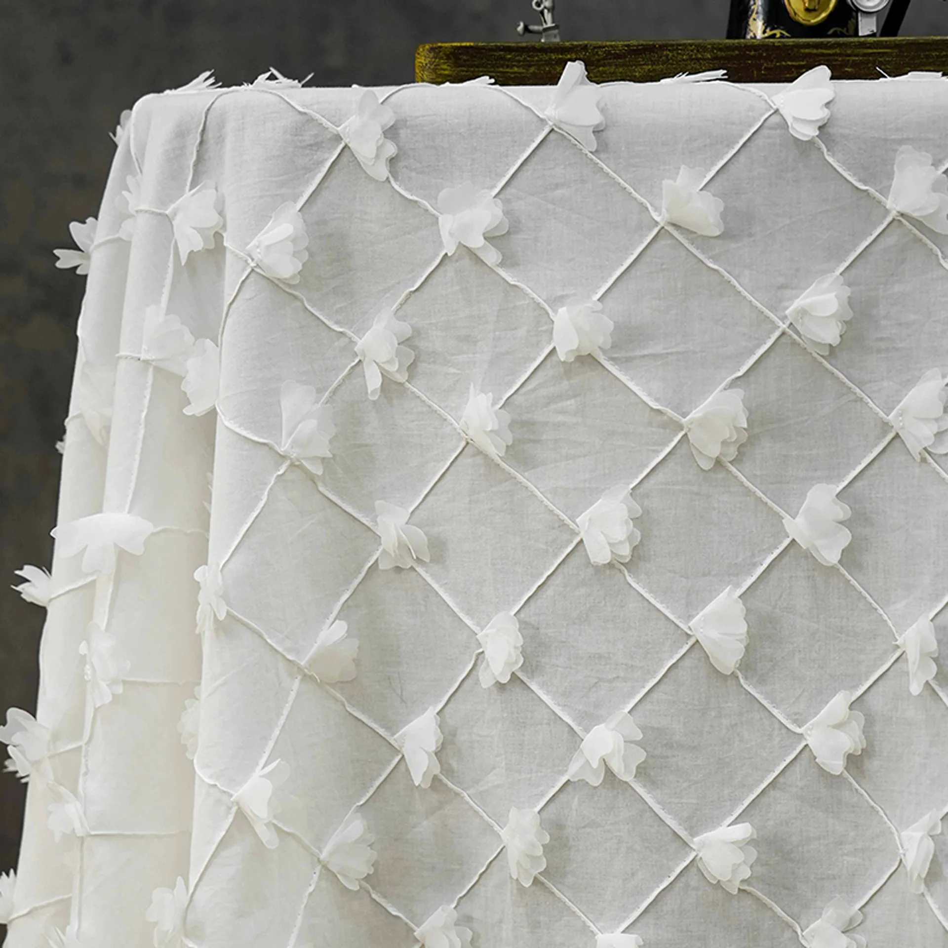 100% cotton diamond-patterned 3D small floral lace embroidered fabric for dresses, shirts, home decor, designer fabric
100% cotton diamond-patterned 3D small floral lace embroidered fabric for dresses, shirts, home decor, designer fabric