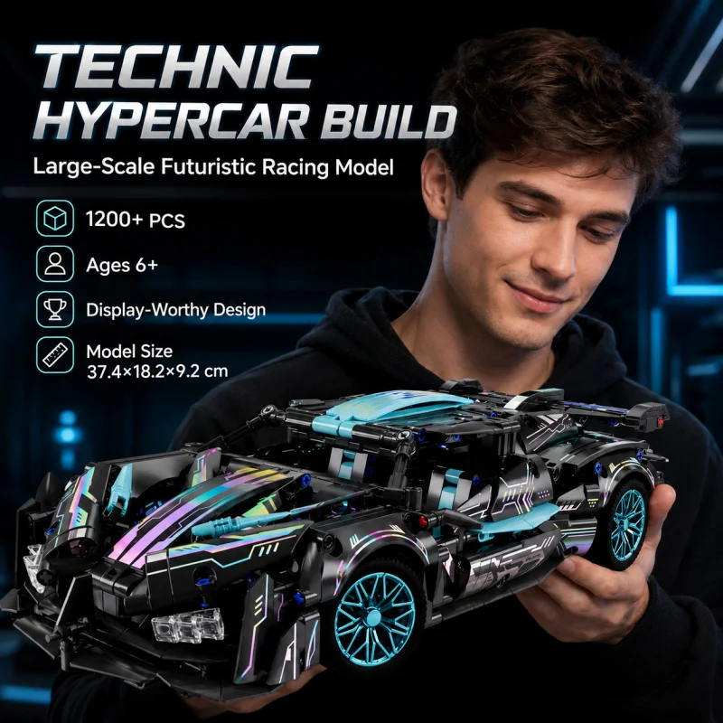 1:14 Futuristic Building Block Racing Car Set Large Scale Technical Hypercar Model Kit Cyber Sports Car Bricks Toy for Kids Adul
1:14 Futuristic Building Block Racing Car Set Large Scale Technical Hypercar Model Kit Cyber Sports Car Bricks Toy for Kids Adul