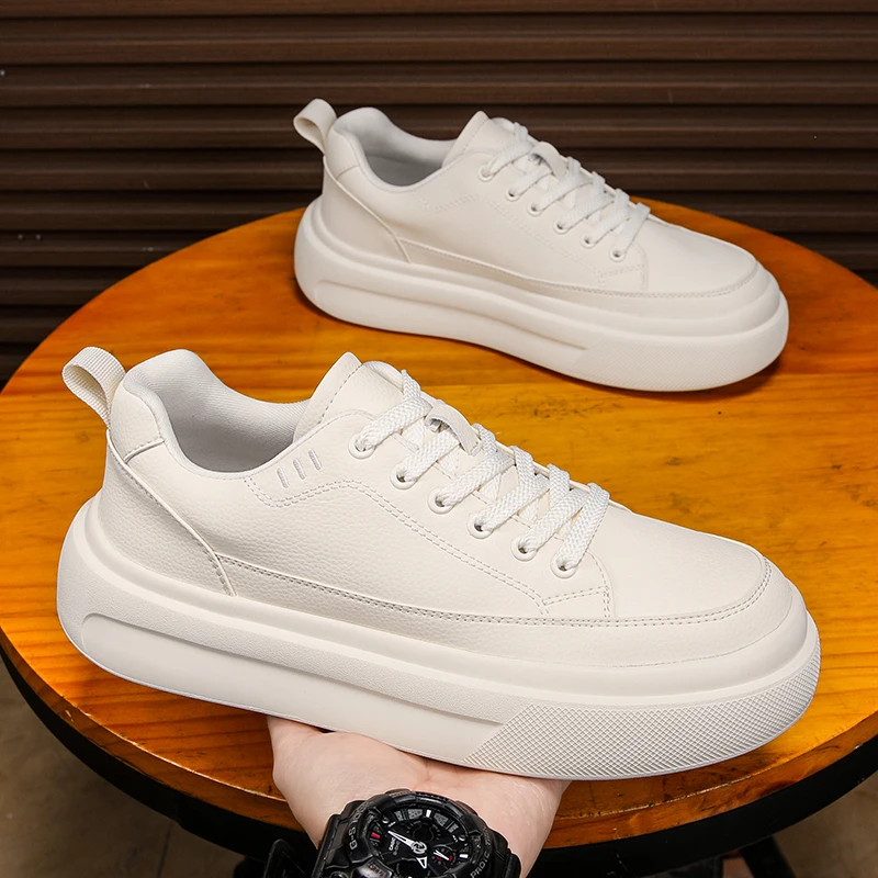 Men's Casual Sports Shoes Spring Vintage Waterproof Work Thick Bottom Heightening Shoes Leather Slip-On round Toe Rubber Sole
Men's Casual Sports Shoes Spring Vintage Waterproof Work Thick Bottom Heightening Shoes Leather Slip-On round Toe Rubber Sole