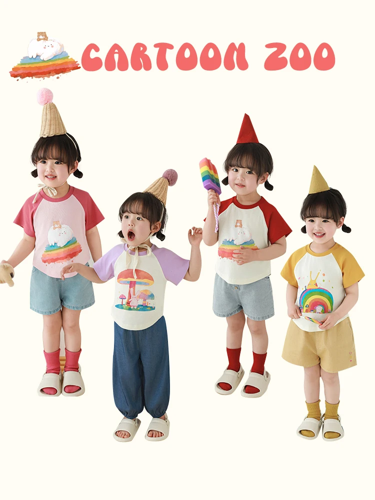 Girl's Cartoon Print Short Sleeved Top Summer Cute Lightweight Breathable Slim T-shirt Trend
Girl's Cartoon Print Short Sleeved Top Summer Cute Lightweight Breathable Slim T-shirt Trend