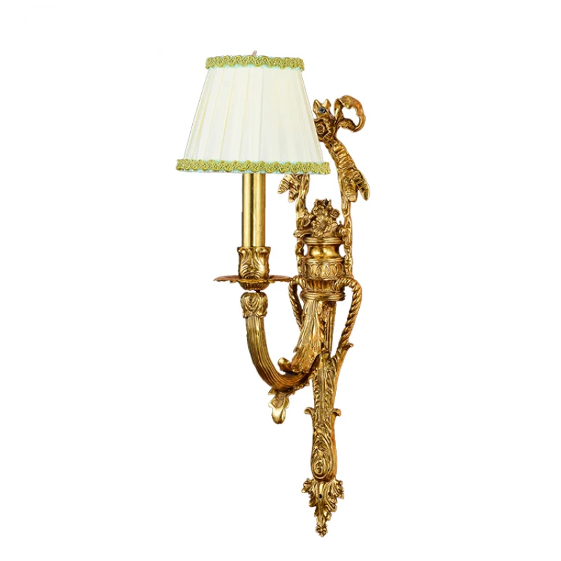 Small Size French Vintage Single Head Cloth Cover Bedroom Corridor All Copper Led Wall Lamp
Small Size French Vintage Single Head Cloth Cover Bedroom Corridor All Copper Led Wall Lamp