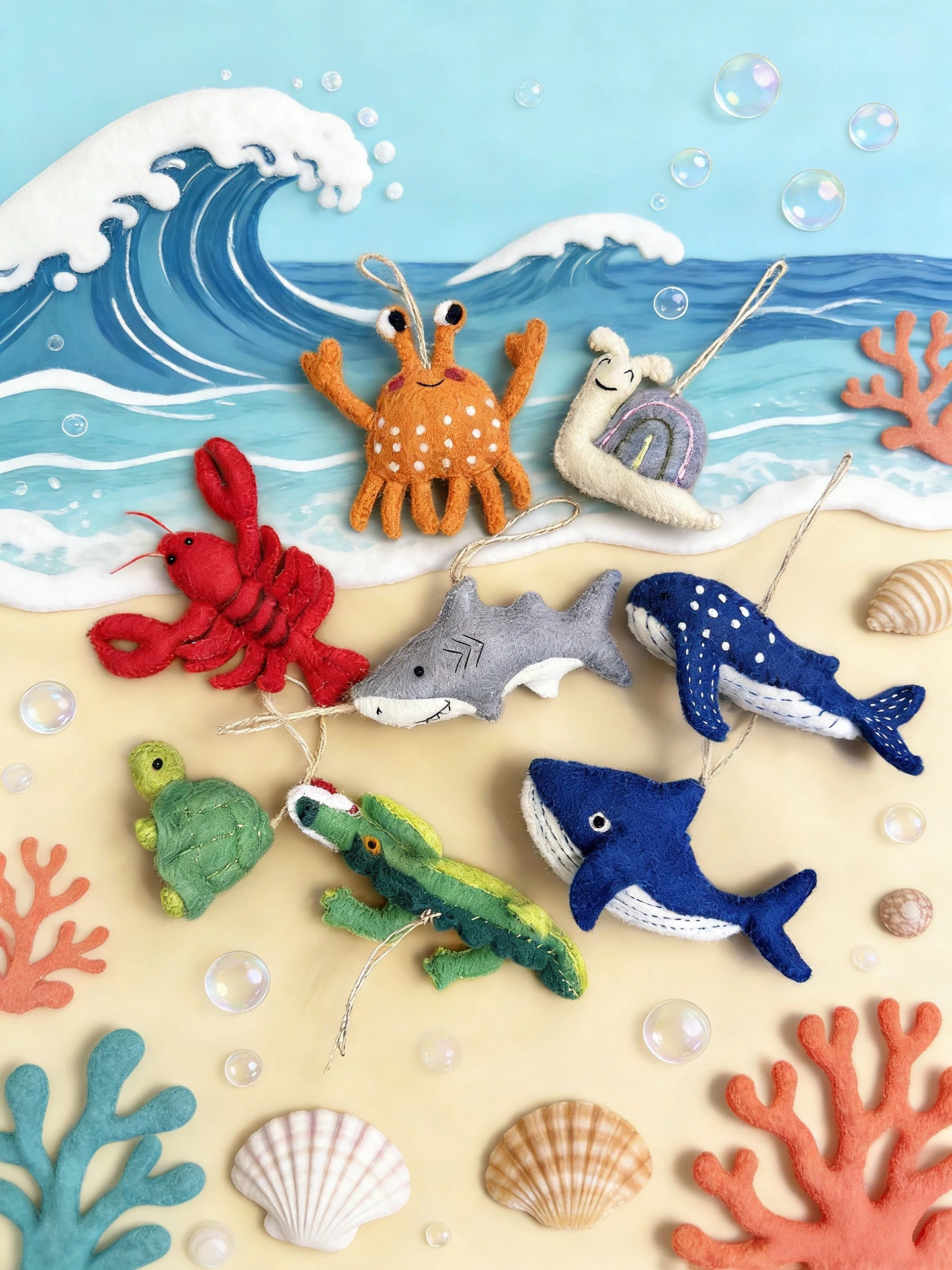 Handmade Wool Felt Ocean Series Turtle Crab Lobster Pendant Bag Charm Craft Unique Design Eco-friendly Fashion Accessory
Handmade Wool Felt Ocean Series Turtle Crab Lobster Pendant Bag Charm Craft Unique Design Eco-friendly Fashion Accessory
