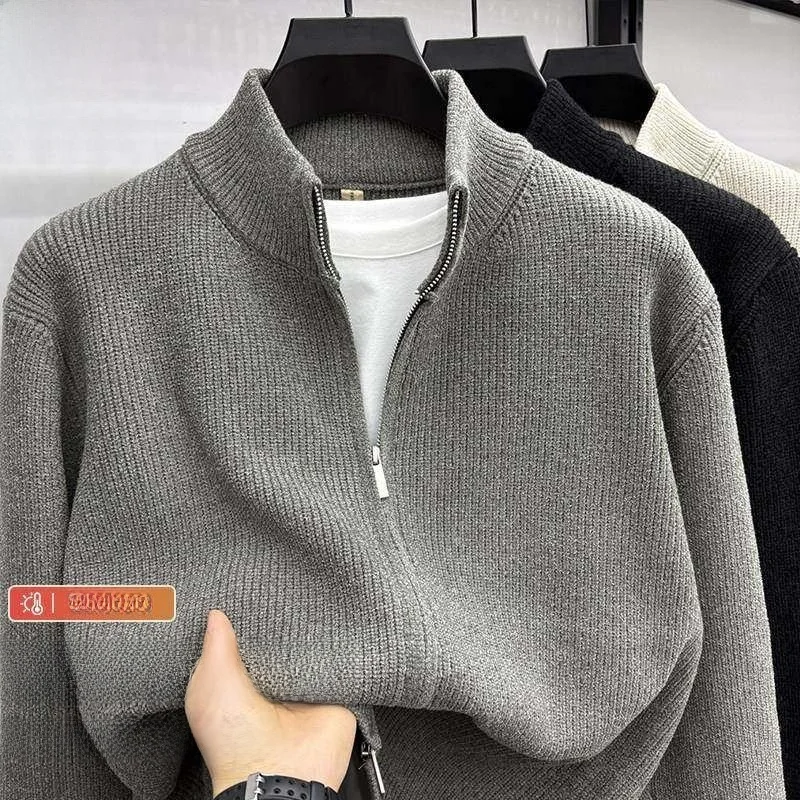 Men's Thickened Woolen Knitted Zipper Cardigan Coat Stand Collar Winter Casual Style Warm Fashionable Top Quality Craftsmanship
Men's Thickened Woolen Knitted Zipper Cardigan Coat Stand Collar Winter Casual Style Warm Fashionable Top Quality Craftsmanship