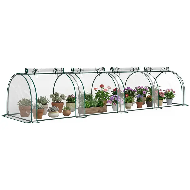 Outsunny 13' L x 3' W x 2.5' H Portable Tunneled Greenhouse with 4 Zippered Doors, Water/UV Fighting PVC Cover, Clear
Outsunny 13' L x 3' W x 2.5' H Portable Tunneled Greenhouse with 4 Zippered Doors, Water/UV Fighting PVC Cover, Clear