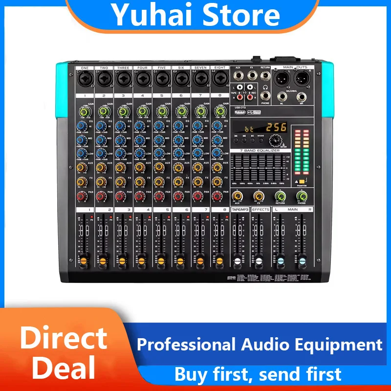 Yuhai-PA8 Professional 8-channel audio mixer, stage performance DJ mixing 256DSP digital audio mixer
Yuhai-PA8 Professional 8-channel audio mixer, stage performance DJ mixing 256DSP digital audio mixer