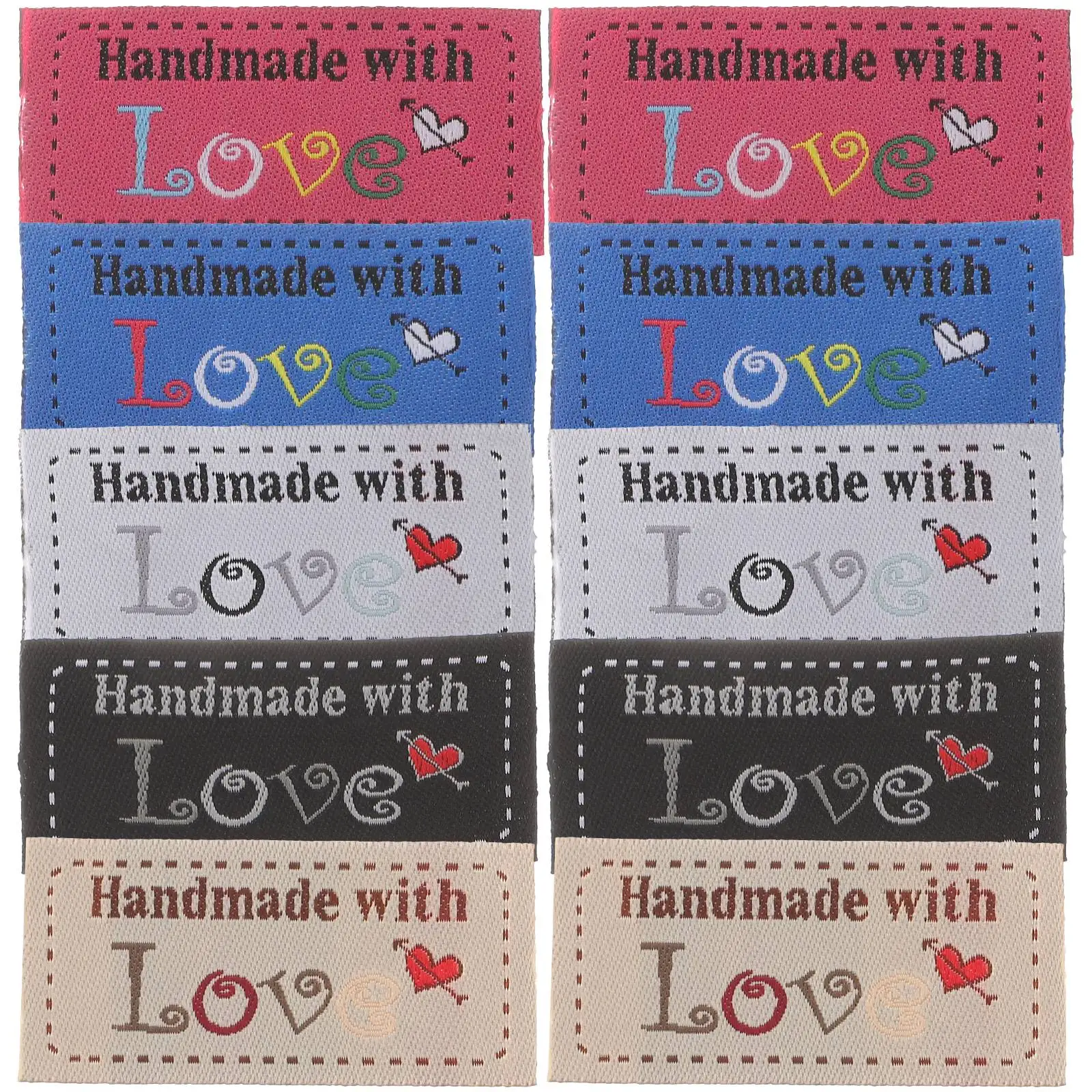 100pcs Woven Labels Handmade Tags for Sewing Quilt Crochet Love Red Blue Yellow Black White DIY Clothing Crafts
100pcs Woven Labels Handmade Tags for Sewing Quilt Crochet Love Red Blue Yellow Black White DIY Clothing Crafts