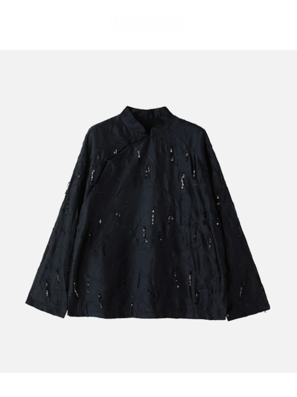 JINGJING2024 New "Distant Spring Mountain" Shiny Classical Elegant Zen New Chinese Style Oblique Collar Top Women's Fashion
JINGJING2024 New "Distant Spring Mountain" Shiny Classical Elegant Zen New Chinese Style Oblique Collar Top Women's Fashion