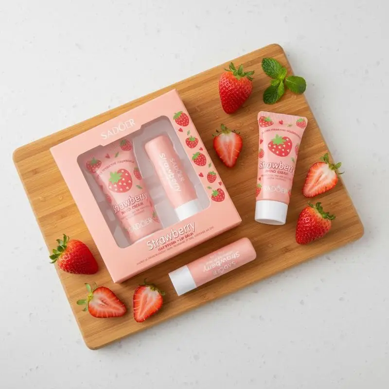 SADOER Strawberry Hand Cream And Lip Balm Set - Deeply Nourishing, Soft And Hydrating To Lock In Moisture A Winter Must-Have
SADOER Strawberry Hand Cream And Lip Balm Set - Deeply Nourishing, Soft And Hydrating To Lock In Moisture A Winter Must-Have