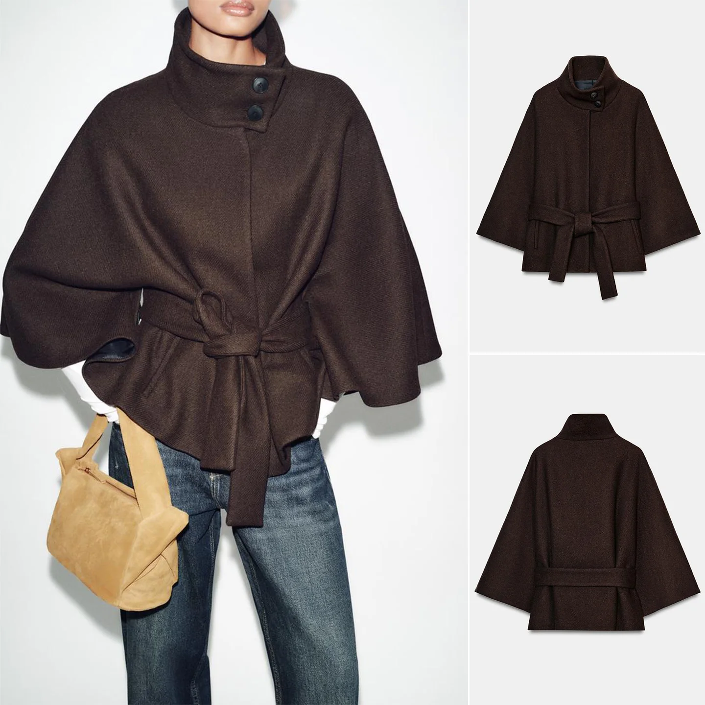 Spring New Women's High Collar Long Sleeve Short Coat Jacket Pocket Decorated Layered Decoration Outerwear Female Fashion
Spring New Women's High Collar Long Sleeve Short Coat Jacket Pocket Decorated Layered Decoration Outerwear Female Fashion