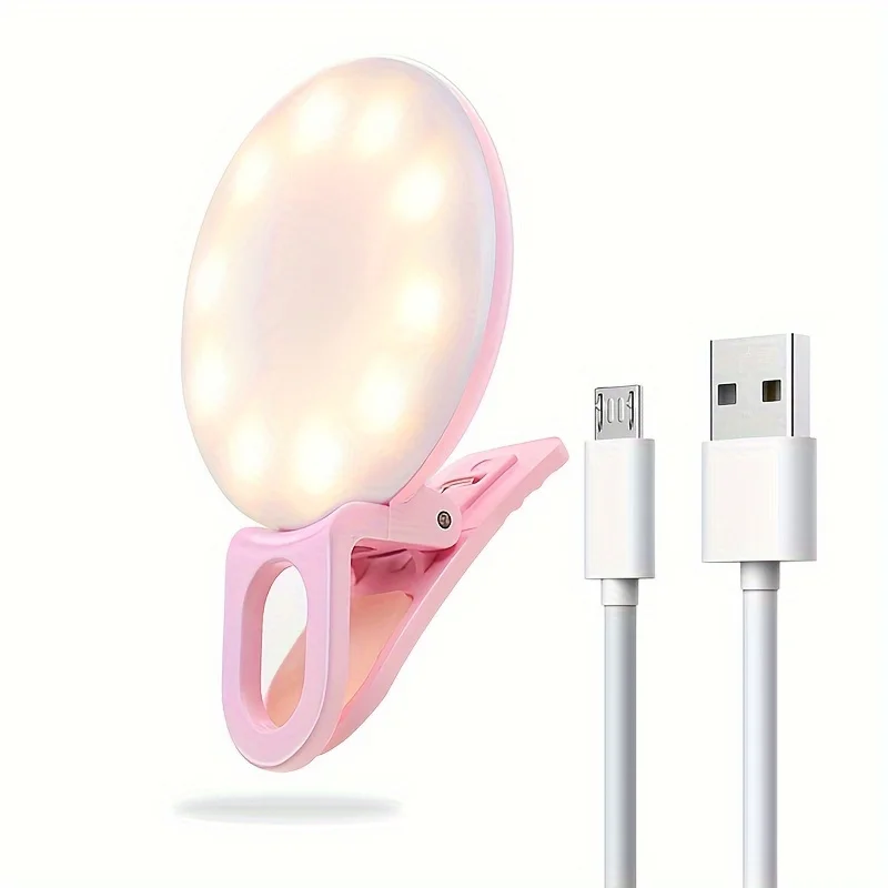 3-Color LED Phone Light, Cold/Warm/Combined Modes, 1.57in Clip-On for Selfie & Video, USB Rechargeable, Compact & Portable
3-Color LED Phone Light, Cold/Warm/Combined Modes, 1.57in Clip-On for Selfie & Video, USB Rechargeable, Compact & Portable