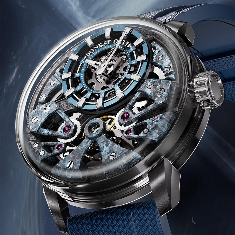 BONEST GATTI Men Automatic Mechanical Watch Sapphire Glass 316 Stainless Steel Skeleton German Brand Wristwatch
BONEST GATTI Men Automatic Mechanical Watch Sapphire Glass 316 Stainless Steel Skeleton German Brand Wristwatch