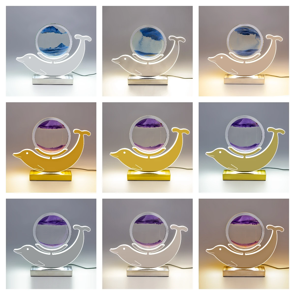 USB Quicksand Hourglass Art LED Table 3D Lamp Dolphin Shape 3 Color Touch Sensor Stepless Dimming Night Light for Bedroom Decor
USB Quicksand Hourglass Art LED Table 3D Lamp Dolphin Shape 3 Color Touch Sensor Stepless Dimming Night Light for Bedroom Decor