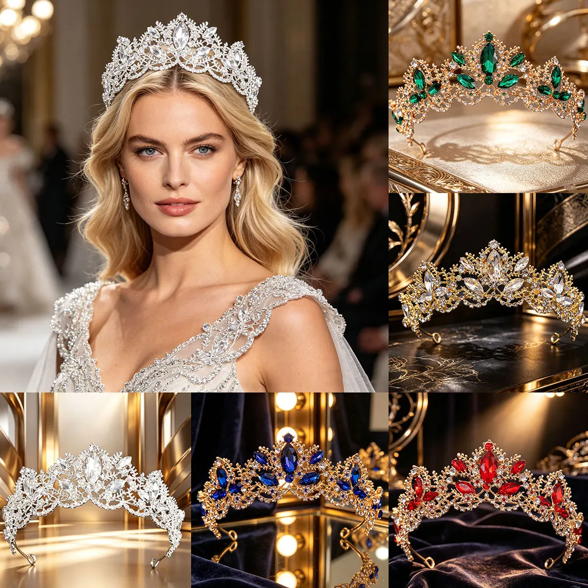 Multicolor Teardrop Crystal Tiara Bridal Crown
Multicolor Teardrop Crystal Tiara Bridal Crown