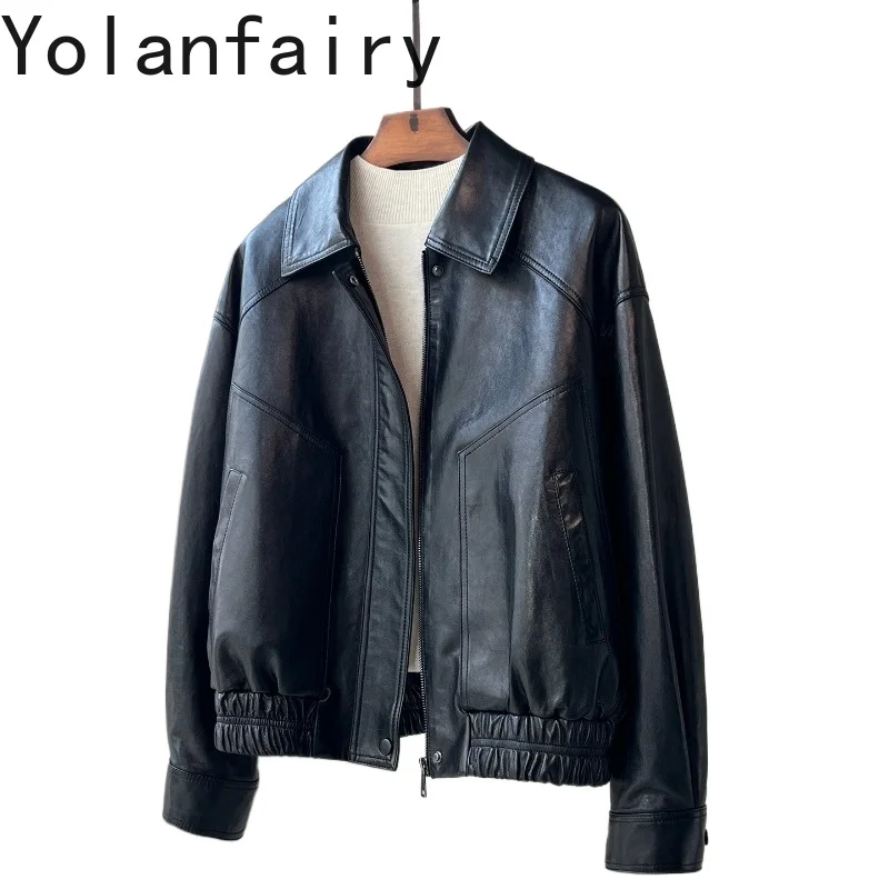YOLANFAIRY Luxury Genuine Leather Jacket Women 2026 Fashion Real Sheepskin Coat Elegant Short Black Leather Jackets Chaquetas
YOLANFAIRY Luxury Genuine Leather Jacket Women 2026 Fashion Real Sheepskin Coat Elegant Short Black Leather Jackets Chaquetas