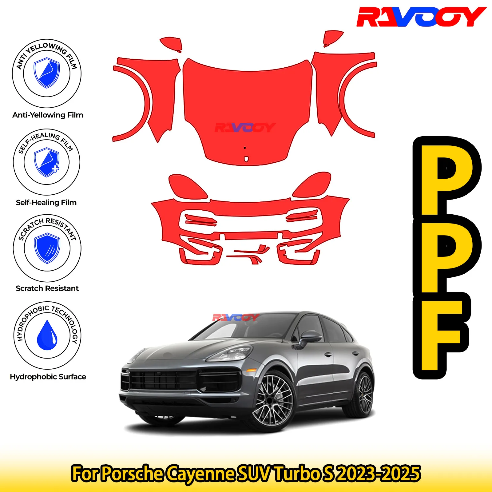 For Porsche Cayenne SUV Turbo S 2023-2025 Glossy Matte Black Precut front PPF Kit Paint Protection Film
For Porsche Cayenne SUV Turbo S 2023-2025 Glossy Matte Black Precut front PPF Kit Paint Protection Film