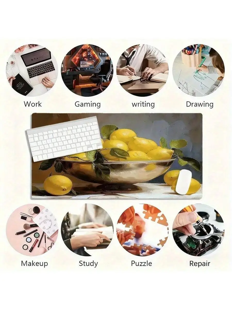 Large Lemon Bowl Design Gaming Mouse Pad Non-Slip Waterproof Thick Ergonomic Desk Mat For PC Laptop Office
Large Lemon Bowl Design Gaming Mouse Pad Non-Slip Waterproof Thick Ergonomic Desk Mat For PC Laptop Office