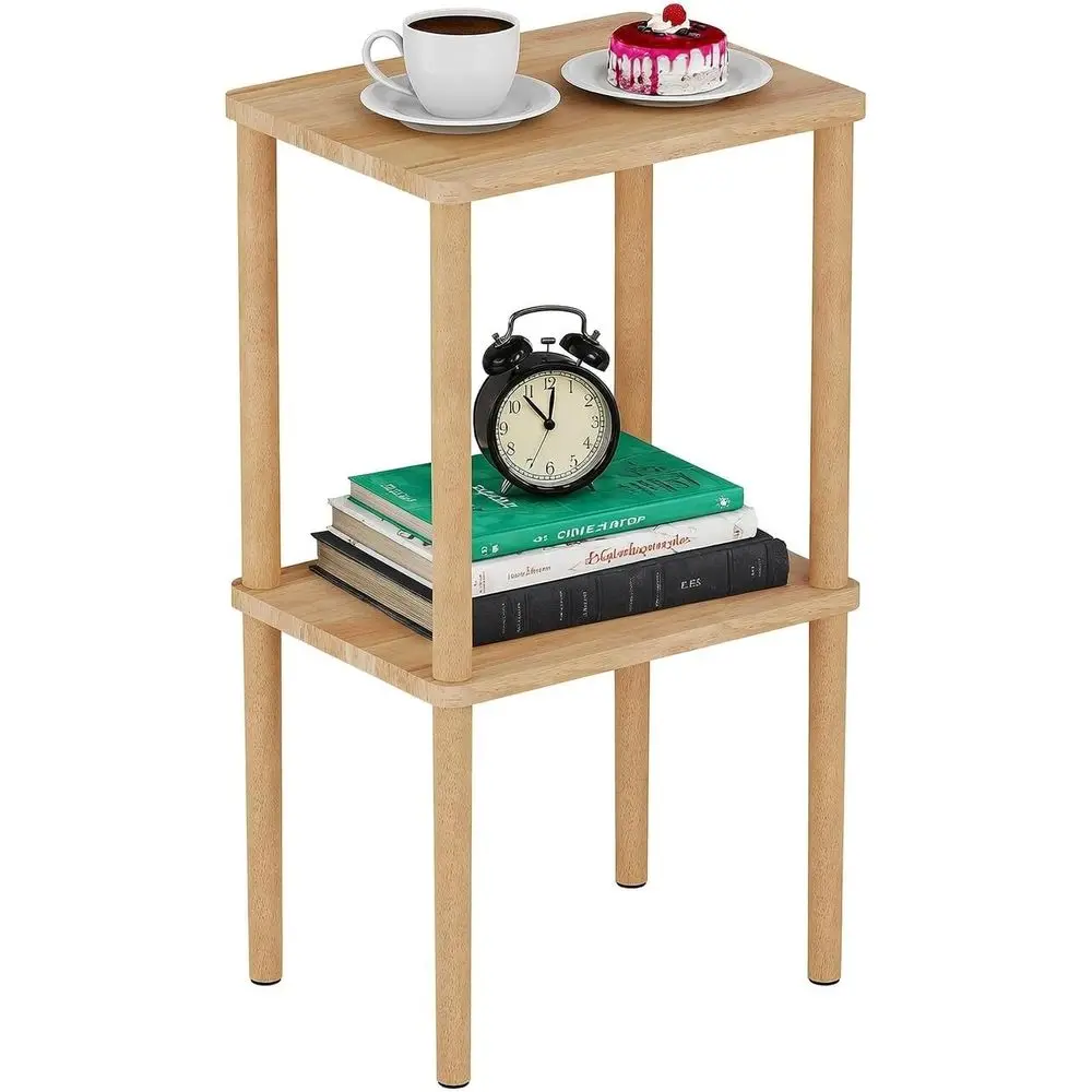 2-Tier Solid Wood End Table with Storage Shelf, Ideal for Small Spaces in Bedroom, Living Room, and Kids' Rooms, Easy Assembly,
2-Tier Solid Wood End Table with Storage Shelf, Ideal for Small Spaces in Bedroom, Living Room, and Kids' Rooms, Easy Assembly,