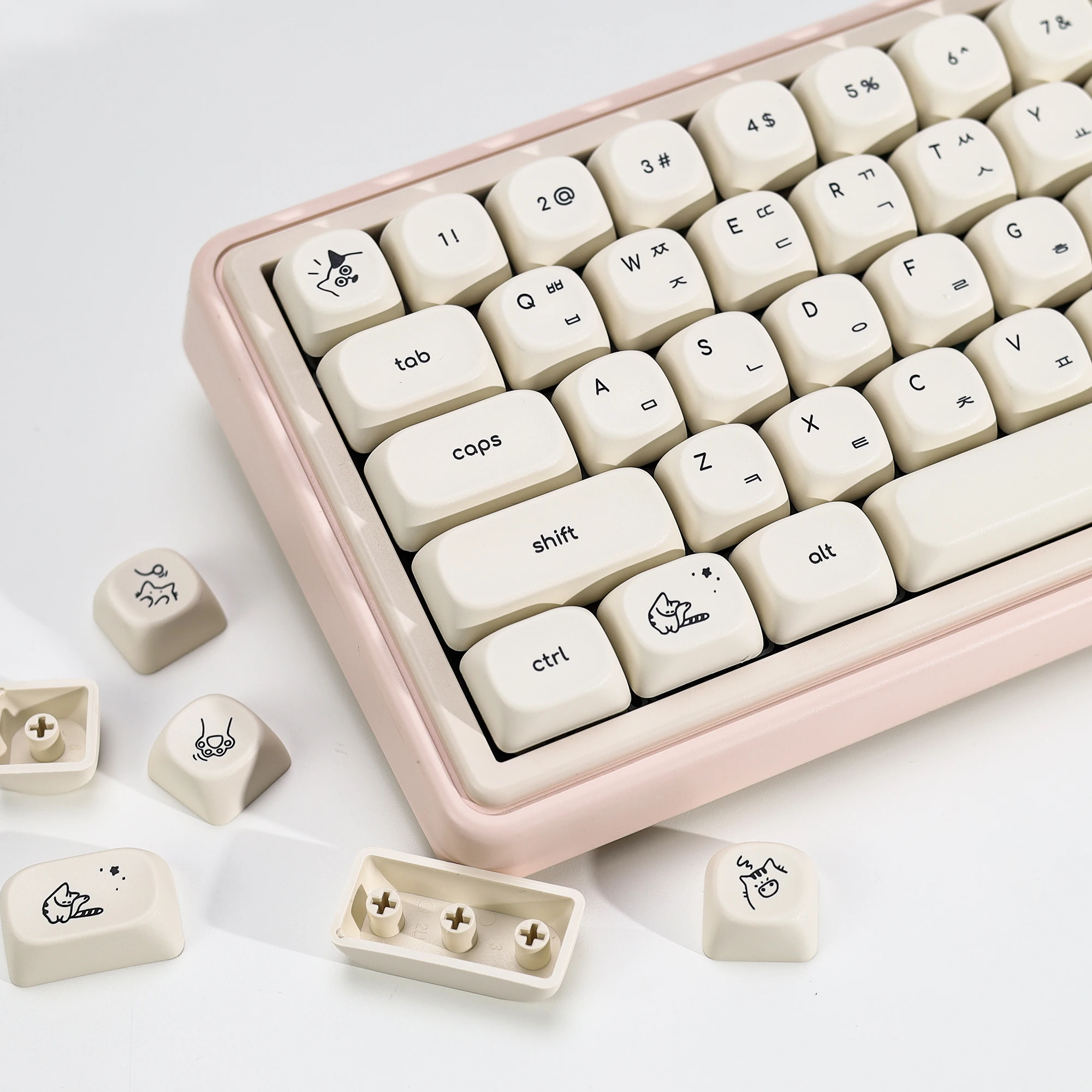 KBDiy Cute Milky White Cat Keycaps Retro Simple KOA MOA Profile PBT ISO Keycap Korean For 60 DIY Gaming Mechanical Keyboard KIT
KBDiy Cute Milky White Cat Keycaps Retro Simple KOA MOA Profile PBT ISO Keycap Korean For 60 DIY Gaming Mechanical Keyboard KIT