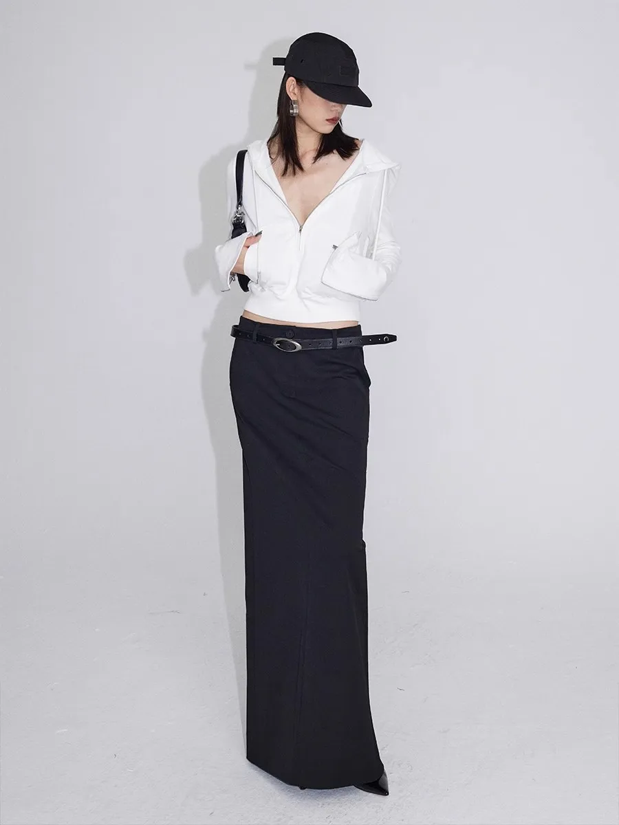 Элегантная женская длинная юбка с высокой талией, прямого кроя, стройнящая, черная, с асимметричной молнией, для офиса и повседневной носки
Элегантная женская длинная юбка с высокой талией, прямого кроя, стройнящая, черная, с асимметричной молнией, для офиса и повседневной носки