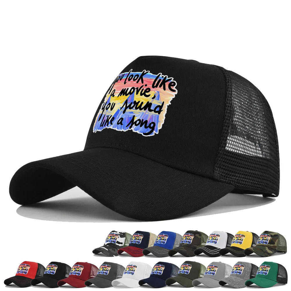 New Letter Printing Mesh Baseball Cap for Men Women Breathable Adjustable Cotton Hip Hop Outdoor Sun Protection Hat Snapback Cap
New Letter Printing Mesh Baseball Cap for Men Women Breathable Adjustable Cotton Hip Hop Outdoor Sun Protection Hat Snapback Cap