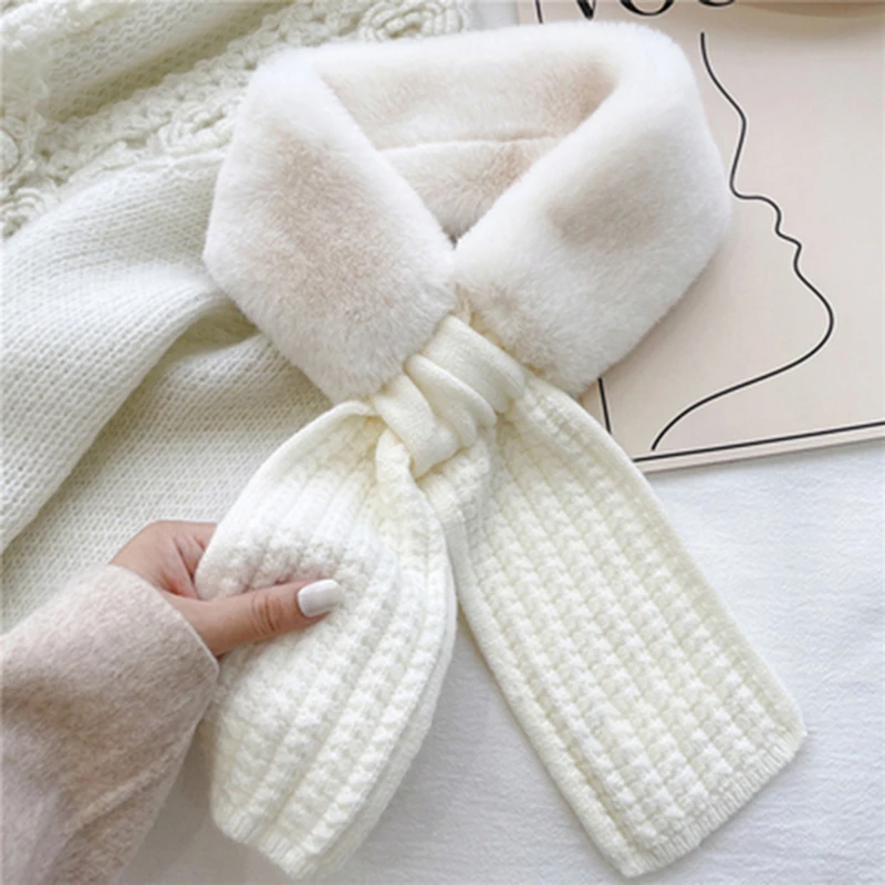 Korean Solid Color Faux Rabbit Fur Collar Cross Plush Scarf Woman's Winter Outdoor Wool Knit Thicken Neck Protect Warm Shawl T2
Korean Solid Color Faux Rabbit Fur Collar Cross Plush Scarf Woman's Winter Outdoor Wool Knit Thicken Neck Protect Warm Shawl T2