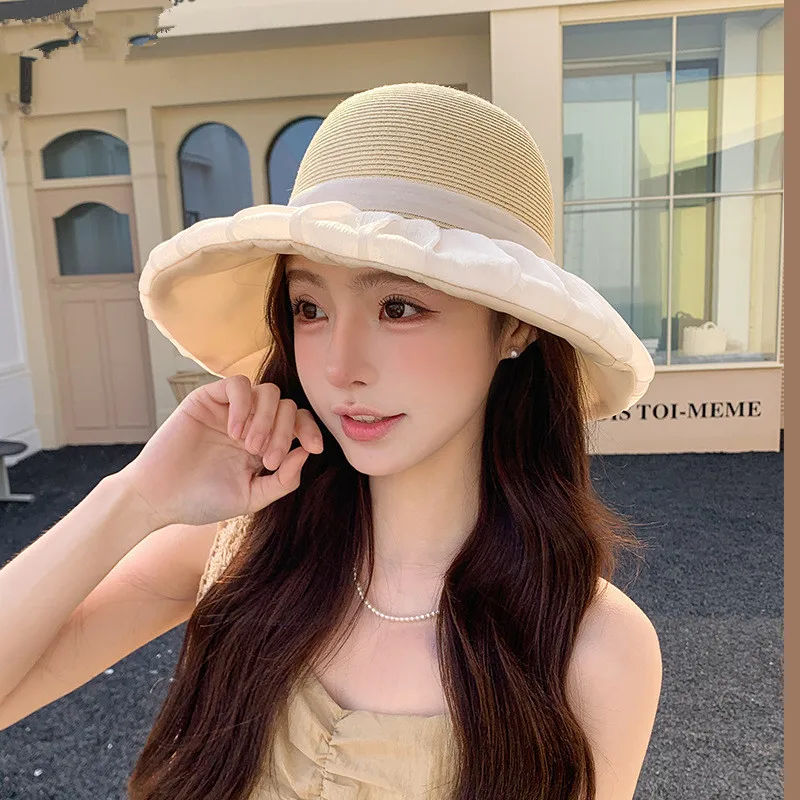 Korean Style Versatile Fisherman Hat for Summer Outdoor Vacations Sun Protection Trendy Bowknot Large Brim Foldable Bucket Hat
Korean Style Versatile Fisherman Hat for Summer Outdoor Vacations Sun Protection Trendy Bowknot Large Brim Foldable Bucket Hat