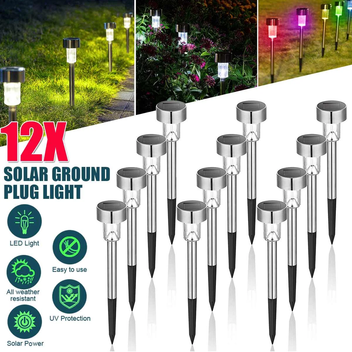 12Pack Solar Garden Light Outdoor Solar Powered Lamp Lanter Waterproof Landscape Lighting For Pathway Patio Yard Lawn Decoration
12Pack Solar Garden Light Outdoor Solar Powered Lamp Lanter Waterproof Landscape Lighting For Pathway Patio Yard Lawn Decoration