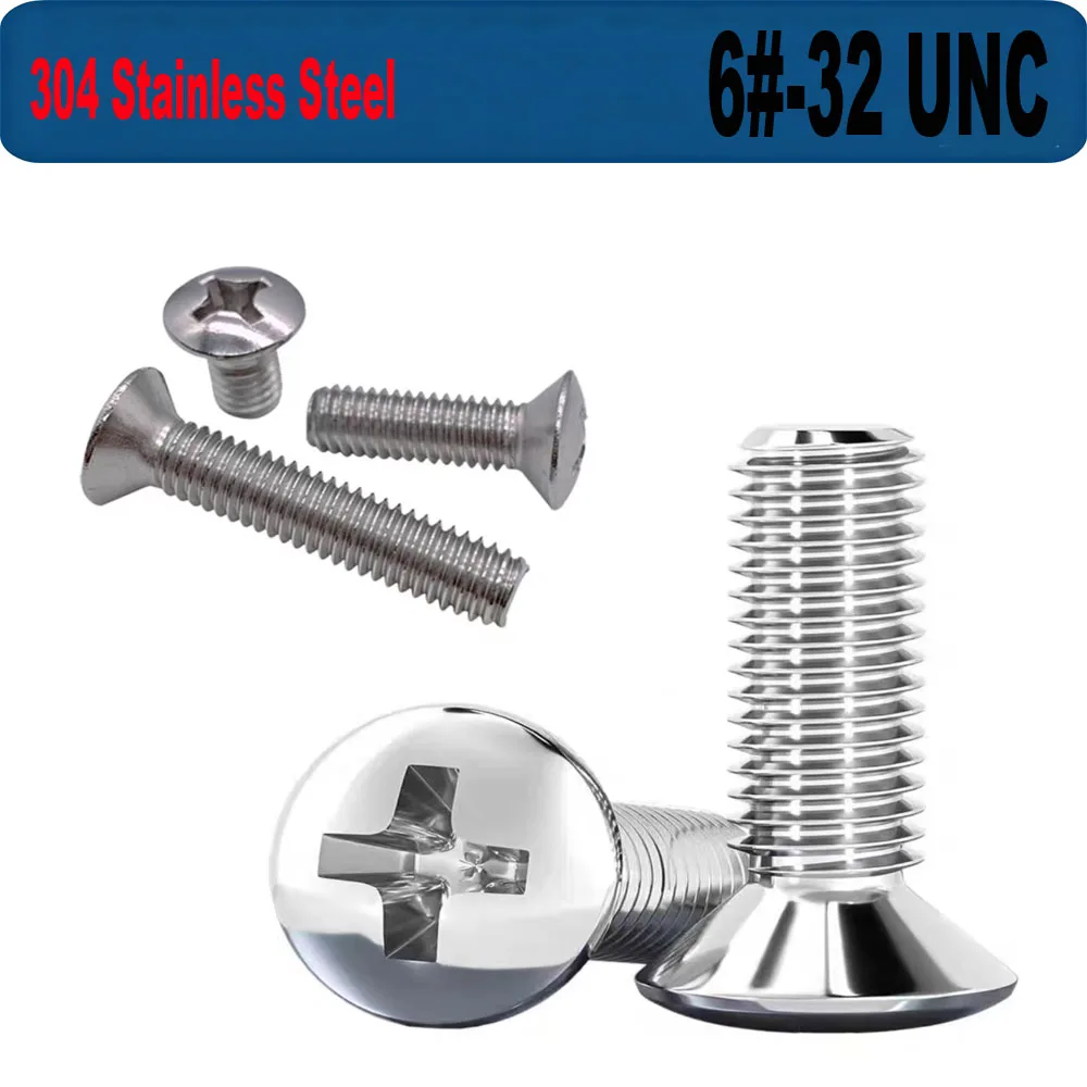 6#-32 UNC GB820 SUS304 Stainless Steel Phillips Raised Oval Countersunk Head Machine Screws Half Dome Cross Salad Head Bolt
6#-32 UNC GB820 SUS304 Stainless Steel Phillips Raised Oval Countersunk Head Machine Screws Half Dome Cross Salad Head Bolt