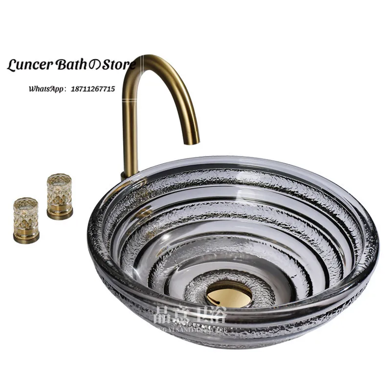 Minimalist Round Crystal Glass Vessel Sink Household Tempered Glass Hand Wash Basin For Bathroom Balcony
Minimalist Round Crystal Glass Vessel Sink Household Tempered Glass Hand Wash Basin For Bathroom Balcony