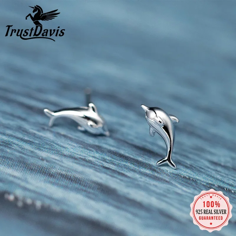 TrustDavis Real 925 Sterling Silver Fashion Simple Animal Dolphin Stud Earrings for Women Girls Birthday Gift Jewelry DA1634
TrustDavis Real 925 Sterling Silver Fashion Simple Animal Dolphin Stud Earrings for Women Girls Birthday Gift Jewelry DA1634