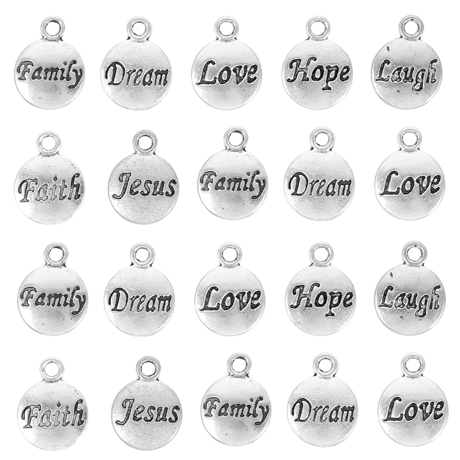 60pcs Letter Alloy Pendants Charms DIY Jewelry Crafts Decorative Earrings Necklace Hole Supplies Female Present blessing
60pcs Letter Alloy Pendants Charms DIY Jewelry Crafts Decorative Earrings Necklace Hole Supplies Female Present blessing