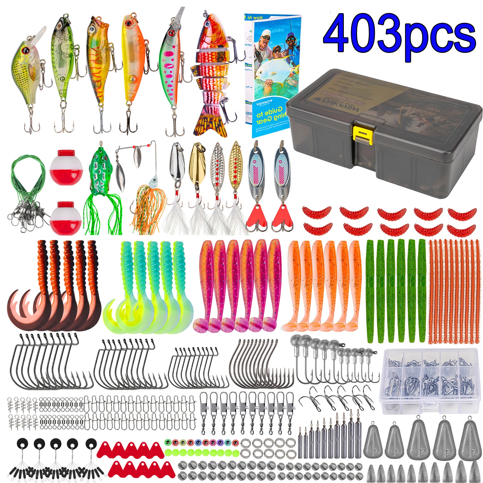 403pcs/box Fishing Lure Kit For Trout Pike Bass Multi-Lure Fishing Set Layered Fishing Tackle Box For Spoons Hooks Sinkers
403pcs/box Fishing Lure Kit For Trout Pike Bass Multi-Lure Fishing Set Layered Fishing Tackle Box For Spoons Hooks Sinkers