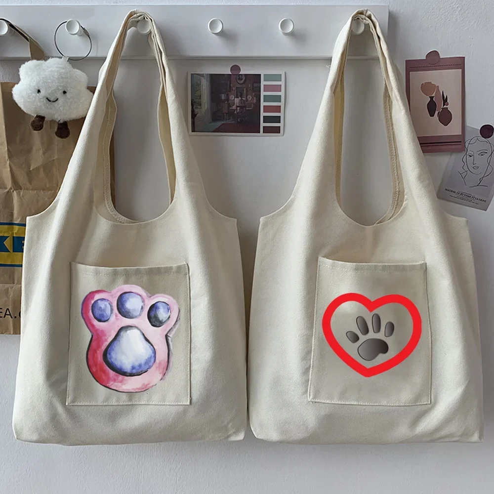 2020 Hot Sale Shopping Bag Woman Bag Cartoon Animal Footprint Pattern Print Beige Commuter Large Capacity Fashion Tote Bag Soft
2020 Hot Sale Shopping Bag Woman Bag Cartoon Animal Footprint Pattern Print Beige Commuter Large Capacity Fashion Tote Bag Soft