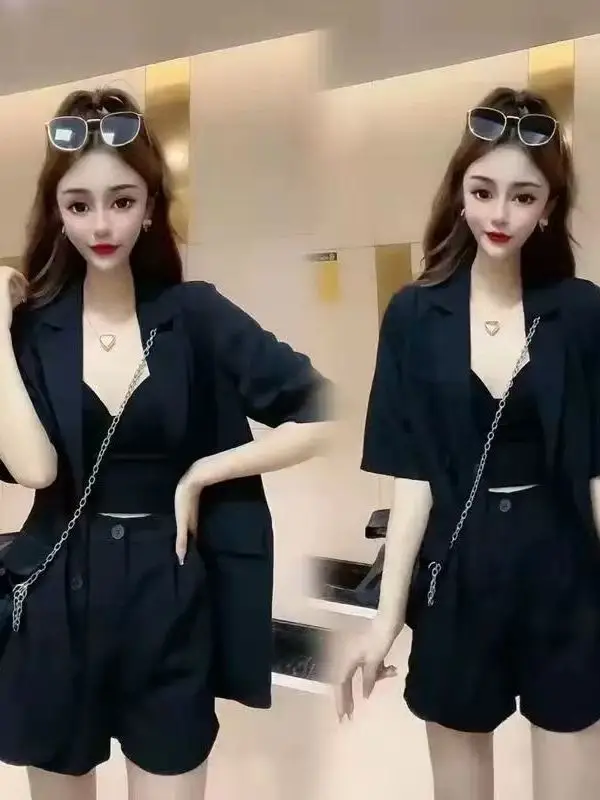 Brand Cut Label Suit Set Women Summer Korean Loose Professional Cool Drape Anti-Wrinkle Fashionable Casual High Waist Shorts
Brand Cut Label Suit Set Women Summer Korean Loose Professional Cool Drape Anti-Wrinkle Fashionable Casual High Waist Shorts