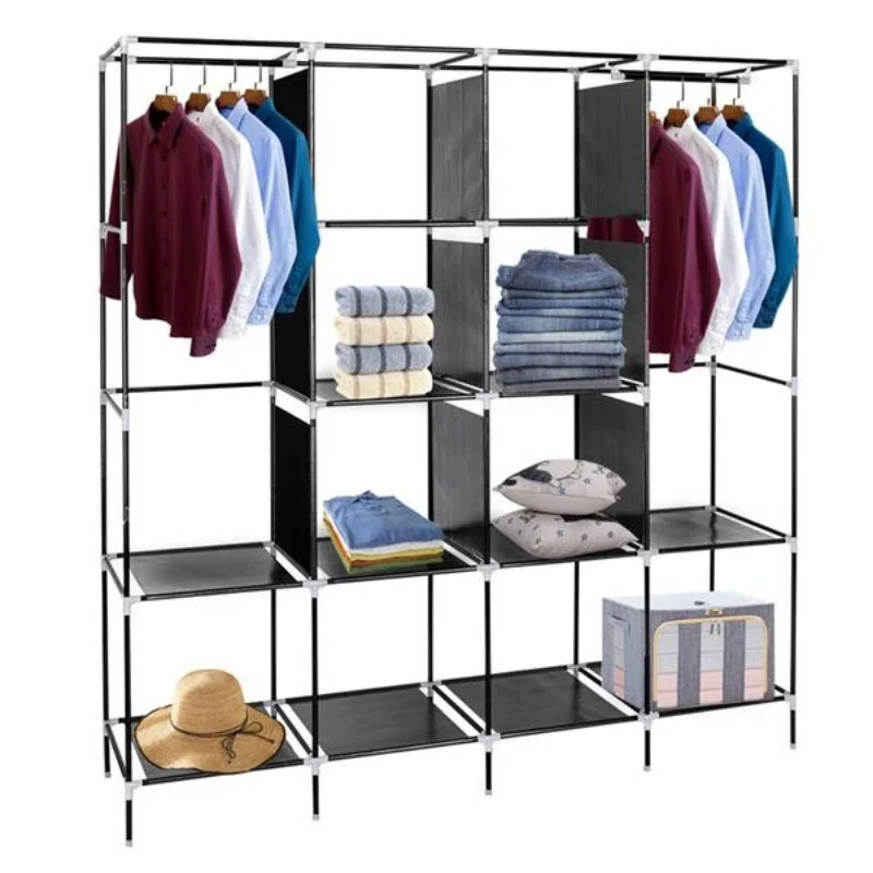 Portable Clothes Organizer Standing Closet Double Rod Storage Organizer Non-Woven Fabric Shelf Wardrobe
Portable Clothes Organizer Standing Closet Double Rod Storage Organizer Non-Woven Fabric Shelf Wardrobe