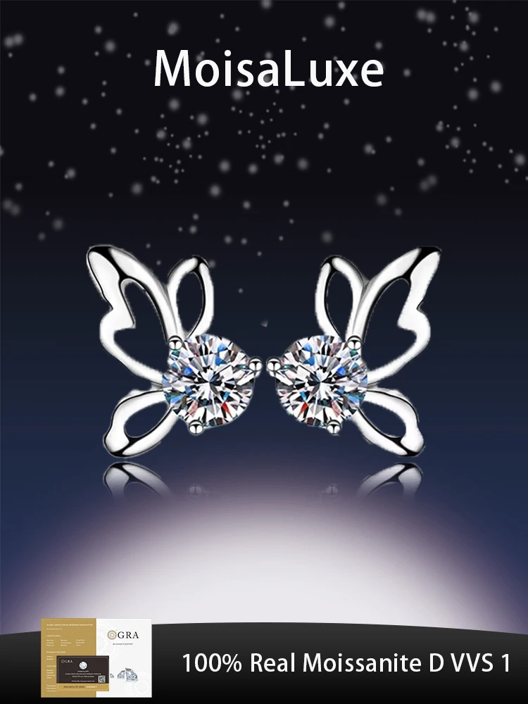 MoisaLuxe Official Store Moissanite Plata Sterling 925 Silver Fashion Jewelry Earrings Stud Butterfly for Women Hoops Piercing
MoisaLuxe Official Store Moissanite Plata Sterling 925 Silver Fashion Jewelry Earrings Stud Butterfly for Women Hoops Piercing