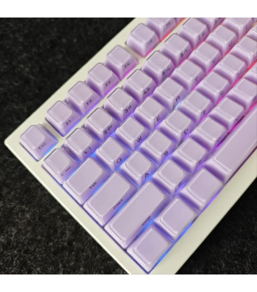 Purple crystal jelly side engraved 136 key small full key PBT two-color injection molding ice crystal mechanical keyboard
Purple crystal jelly side engraved 136 key small full key PBT two-color injection molding ice crystal mechanical keyboard