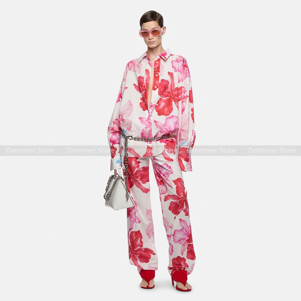 High Quality! Premium sense of printing shirt two-piece set female thin temperament high waist wide leg trousers fashion suit
High Quality! Premium sense of printing shirt two-piece set female thin temperament high waist wide leg trousers fashion suit