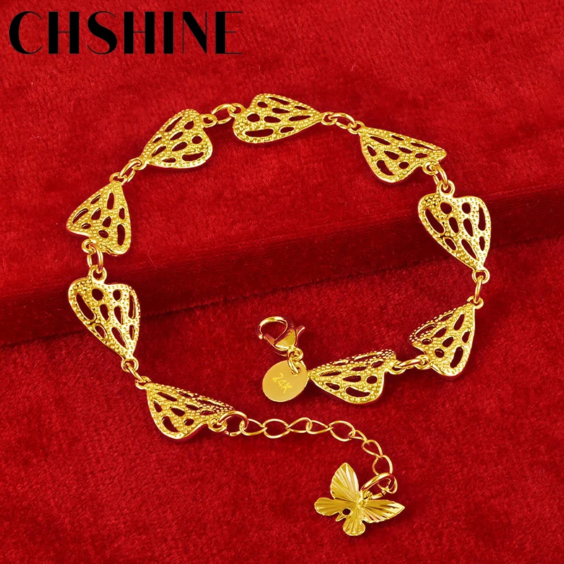 CHSHINE 925 Sterling Silver 18K Gold Butterfly Chain Bracelet For Women Wedding Engagement Party Fashion Charm Jewelry 
CHSHINE 925 Sterling Silver 18K Gold Butterfly Chain Bracelet For Women Wedding Engagement Party Fashion Charm Jewelry