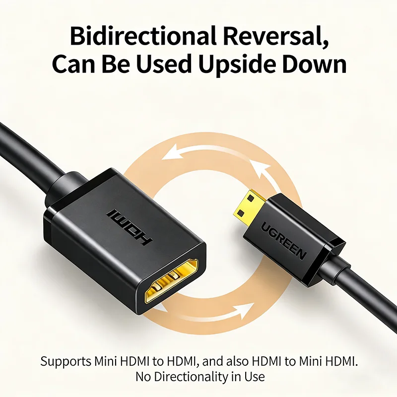UGREEN Mini HDMI to HDMI2.0 4K 60Hz High Speed Mini HDMI 2.0 Male to Female Adapter Cable for Raspberry Pi 4
UGREEN Mini HDMI to HDMI2.0 4K 60Hz High Speed Mini HDMI 2.0 Male to Female Adapter Cable for Raspberry Pi 4