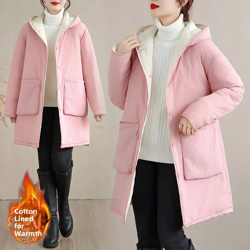 Women's Thiened Cotton Jaet Winter New Sle Loose Warm Hooded Mid-Length Faion Open Cardigan Outerwear Cotton Coat
Women's Thiened Cotton Jaet Winter New Sle Loose Warm Hooded Mid-Length Faion Open Cardigan Outerwear Cotton Coat