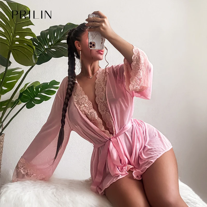 PRILIN 2022 Dress Robes For Women Sexy Thong Lingerie Lace Floral Sleepwear Transparent Sensual Pajamas Nightwear
PRILIN 2022 Dress Robes For Women Sexy Thong Lingerie Lace Floral Sleepwear Transparent Sensual Pajamas Nightwear
