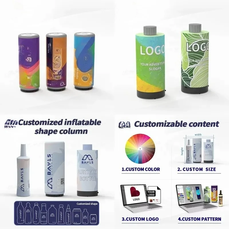Creative Advertising Event Inflatable Shape Column,Customized Pattern Inflatable Advertising Can Bottle